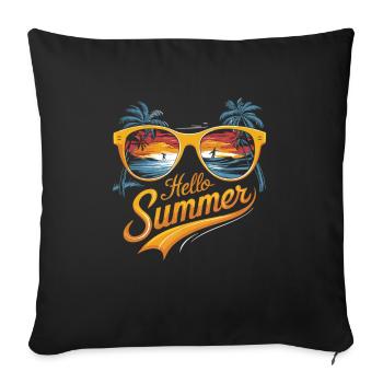 Hello Summer Sunglasses Shirt - Sofa pillowcase 17,3'' x 17,3'' (45 x 45 cm) - black - Front