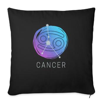 Cancer Zodiac Horoscope Zodiac Sign - Sofa pillowcase 17,3'' x 17,3'' (45 x 45 cm) - black - Front
