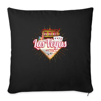 Las Vegas Nevada United States Casino Vintage - Sofa pillowcase 17,3'' x 17,3'' (45 x 45 cm) - black - Front