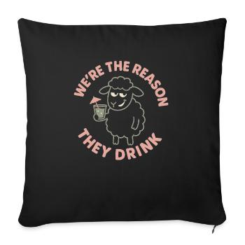 Funny Black Sheep Cousin Quirky Family - Sofa pillowcase 17,3'' x 17,3'' (45 x 45 cm) - black - Front