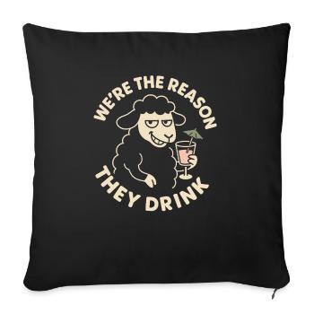 Funny Black Sheep Cousin Quirky Family - Sofa pillowcase 17,3'' x 17,3'' (45 x 45 cm) - black - Front