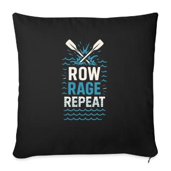 Aventure en eau vive Rafting Équipage Plein air - Housse de coussin décorative 45 x 45 cm - noir - Devant