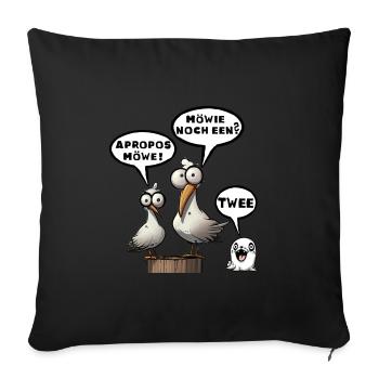 En parlant de Moewe Moewie noch een Spruch twee - Housse de coussin décorative 45 x 45 cm - noir - Devant