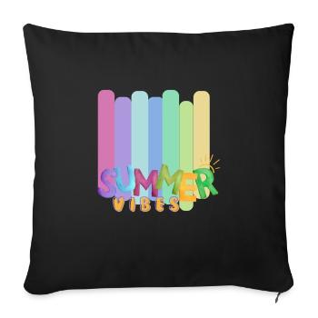 Summer Vibes Only | Tropical Beach T-Shirt - Housse de coussin décorative 45 x 45 cm - noir - Devant