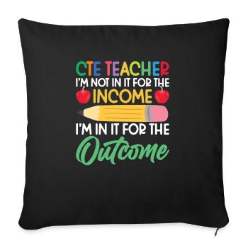 CTE teacher I'm not there for the - Sofa pillowcase 17,3'' x 17,3'' (45 x 45 cm) - black - Front
