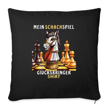 JEU D’ÉCHECS PORTE-BONHEUR CHEMISE - Housse de coussin décorative 45 x 45 cm - noir - Devant