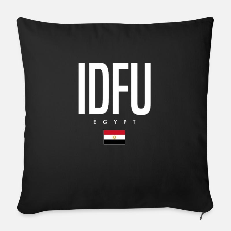 Idfu, Égypte - Housse de coussin décorative 45 x 45 cm - noir