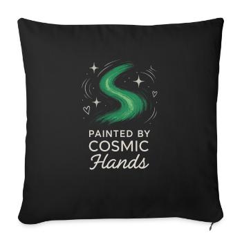 Aurores boréales, aurores boréales, paysage nocturne arctique - Housse de coussin décorative 45 x 45 cm - noir - Devant
