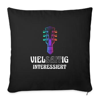 Guitar multi-stringed interested - Sofa pillowcase 17,3'' x 17,3'' (45 x 45 cm) - black - Front