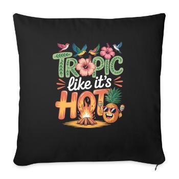 Tropique comme s’il faisait chaud - Housse de coussin décorative 45 x 45 cm - noir - Devant