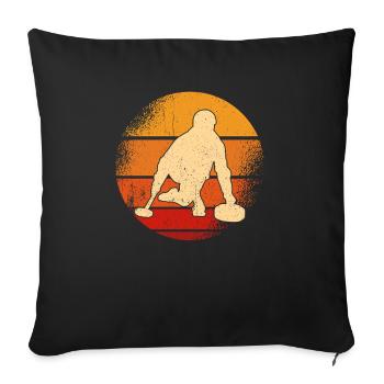 Curling Sport Curling - Sofa pillowcase 17,3'' x 17,3'' (45 x 45 cm) - black - Front