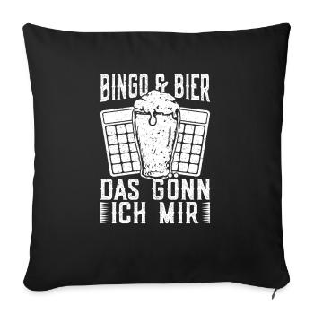 Bingo Player Bingo & Bier Das Gönn Ich Mir Bingo - Sofakissenbezug 45 x 45 cm - Schwarz - Vorne