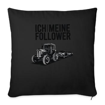 Me & My Followers – Traktor Edition - Sofa pillowcase 17,3'' x 17,3'' (45 x 45 cm) - black - Front