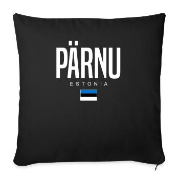 Pärnu, Estonie - Housse de coussin décorative 45 x 45 cm - noir - Devant