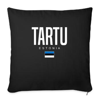 Tartu, Estonie - Housse de coussin décorative 45 x 45 cm - noir - Devant