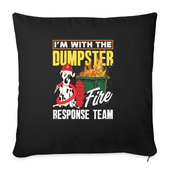 Dumpster Fire Response Team Leader - Sofa pillowcase 17,3'' x 17,3'' (45 x 45 cm) - black - Front