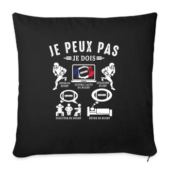 J'Peut Pas J'ai Rugby Joueur de Rugby france Drôle - Sofa pillowcase 17,3'' x 17,3'' (45 x 45 cm) - black - Front