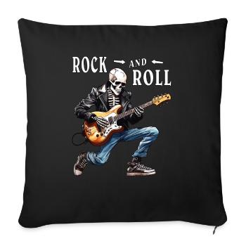 MUSICIAN GUITAR ROCK AND ROLL - Sofa pillowcase 17,3'' x 17,3'' (45 x 45 cm) - black - Front