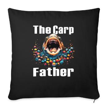 Pêche à la ligne Pêche Poisson carpe Poisson Karpfen - Housse de coussin décorative 45 x 45 cm - noir - Devant