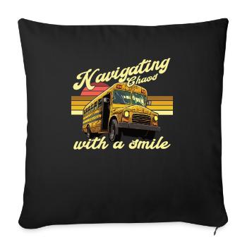 Chaos Transport Schulbusfahrer - Sofakissenbezug 45 x 45 cm - Schwarz - Vorne