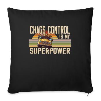Chaos Transport Schulbusfahrer - Sofakissenbezug 45 x 45 cm - Schwarz - Vorne