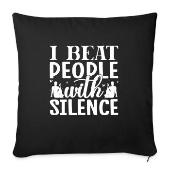 Pilates Enthusiasts I Beat People With Silence - Sofa pillowcase 17,3'' x 17,3'' (45 x 45 cm) - black - Front