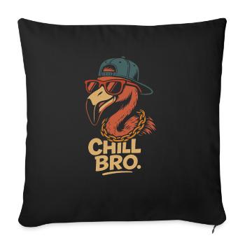 Chill Bro Flamingo relax relax - Sofa pillowcase 17,3'' x 17,3'' (45 x 45 cm) - black - Front