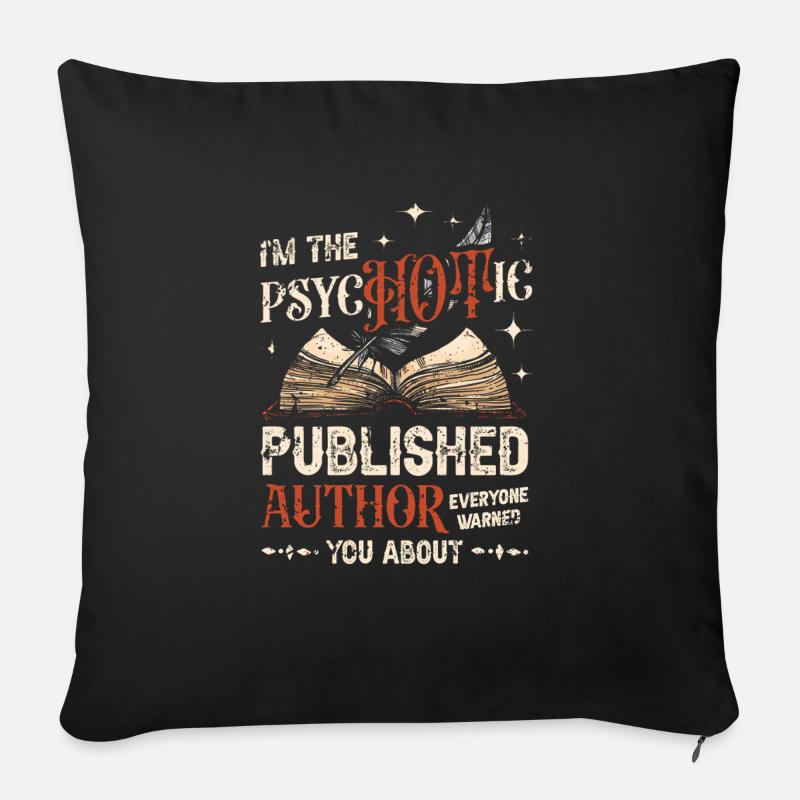 Écrivain Auteur de romans - Housse de coussin décorative 45 x 45 cm - noir