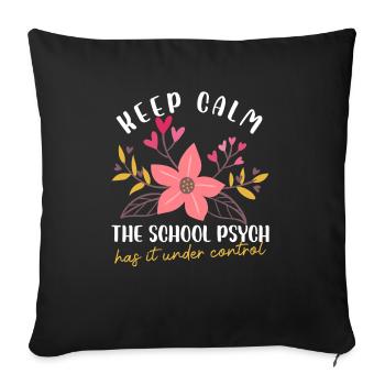 Keep Calm School Psych Design - Sofa pillowcase 17,3'' x 17,3'' (45 x 45 cm) - black - Front