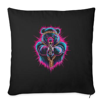 Streetstyle Neon Bär - Sofakissenbezug 45 x 45 cm - Schwarz - Vorne
