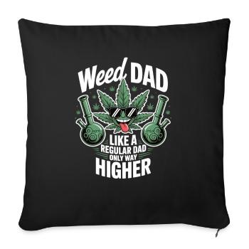 Idée cadeau pour papa de l’herbe - Housse de coussin décorative 45 x 45 cm - noir - Devant