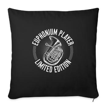 Baritone Player Limited Edition Euphonium - Sofa pillowcase 17,3'' x 17,3'' (45 x 45 cm) - black - Front