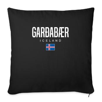 Île de Garðabær - Housse de coussin décorative 45 x 45 cm - noir - Devant