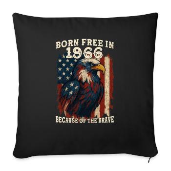 1966 frei geboren – 59 Jahre patriotischer Geist - Sofakissenbezug 45 x 45 cm - Schwarz - Vorne
