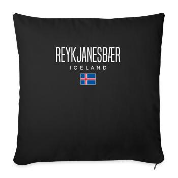 Île de Reykjanesbær - Housse de coussin décorative 45 x 45 cm - noir - Devant