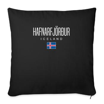 Île Hafnarfjörður - Housse de coussin décorative 45 x 45 cm - noir - Devant