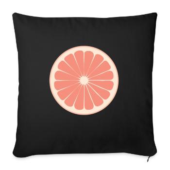 Grapefruit Obst Frucht Karneval Pinke Pampelmuse - Sofakissenbezug 45 x 45 cm - Schwarz - Vorne