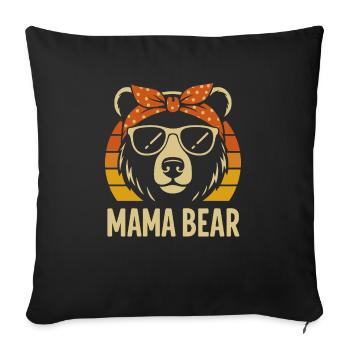 Cool Mama Bear Retro Sunset Bandana - Sofa pillowcase 17,3'' x 17,3'' (45 x 45 cm) - black - Front