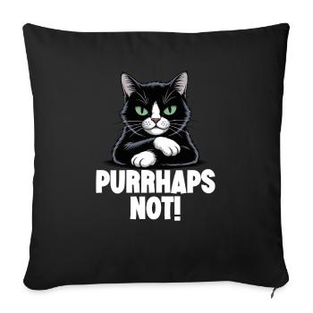 Drôle de chat noir maléfique ronronne peut-être pas - Housse de coussin décorative 45 x 45 cm - noir - Devant