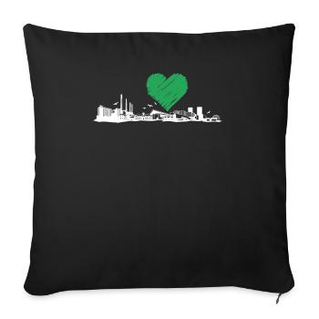 Mönchengladbach Geschenk Herren Hooligan Ultras - Sofakissenbezug 45 x 45 cm - Schwarz - Vorne