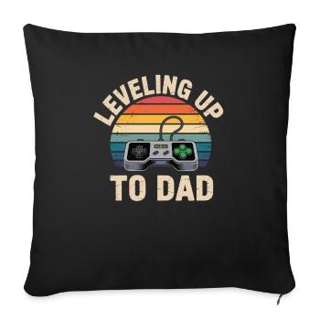 Level Up to Dad Shirt - Sofa pillowcase 17,3'' x 17,3'' (45 x 45 cm) - black - Front