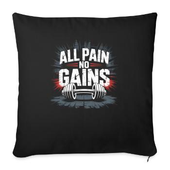 Pas de douleur, pas de gains, pas de formation, pas de succès - Housse de coussin décorative 45 x 45 cm - noir - Devant