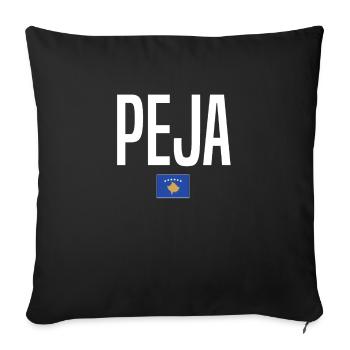 Peja, Kosovo - Housse de coussin décorative 45 x 45 cm - noir - Devant