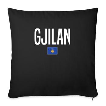 Gjilan, Kosovo - Housse de coussin décorative 45 x 45 cm - noir - Devant