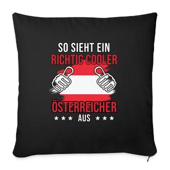 Voici à quoi ressemble un Autrichien vraiment cool - Housse de coussin décorative 45 x 45 cm - noir - Devant