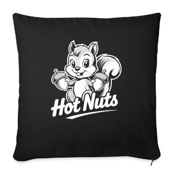 Chemise Hot Nuts Écureuil - Housse de coussin décorative 45 x 45 cm - noir - Devant