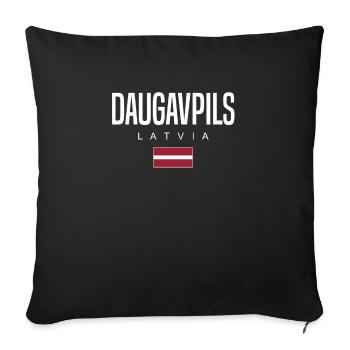 Daugavpils, Latvia - Sofa pillowcase 17,3'' x 17,3'' (45 x 45 cm) - black - Front