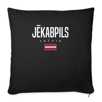 Jekabpils, Latvia - Sofa pillowcase 17,3'' x 17,3'' (45 x 45 cm) - black - Front