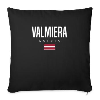 Valmiera, Latvia - Sofa pillowcase 17,3'' x 17,3'' (45 x 45 cm) - black - Front