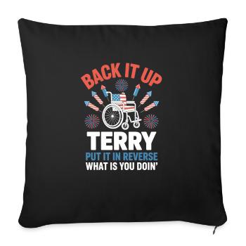 Back It Up Terry Feuerwerk Rollstuhl - Sofakissenbezug 45 x 45 cm - Schwarz - Vorne